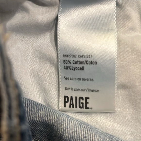 Paige Alethea Denim Curved Fray Hem Mini Skirt Size 30 (US 10) - Picture 6 of 8